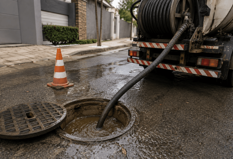 Serviço profissional de desentupidora em Brasília com equipamentos para desobstrução de tubulações, atendendo residências, condomínios, comércios e empresas no Distrito Federal.